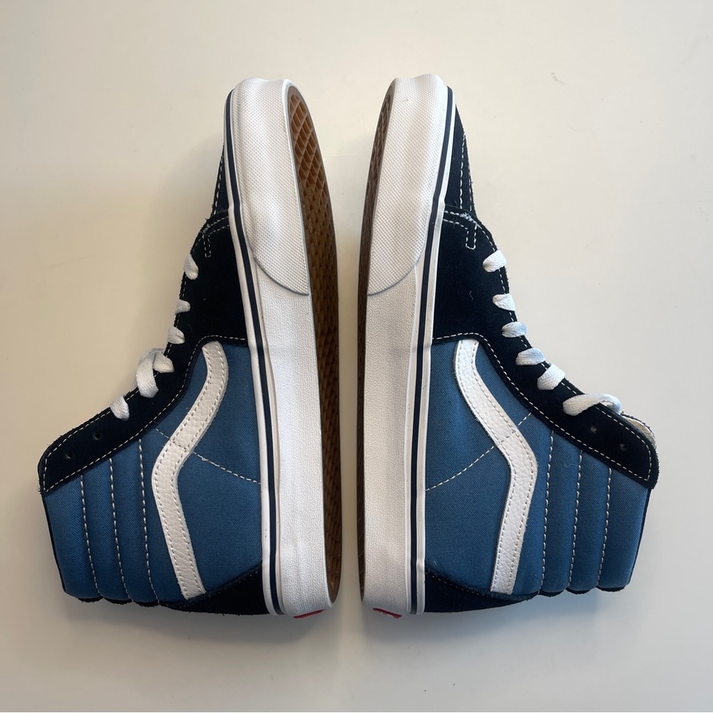 Vans SK8 Hi Hightop Shoes Off the Wall - Blue Black Gray - Women's 8 Men’s 6.5 - Picture 4 of 8